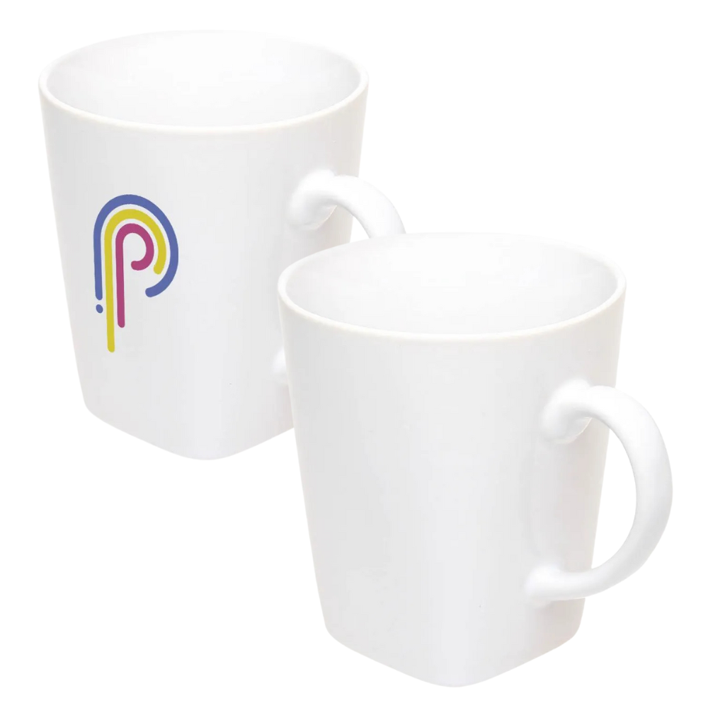 Керамическая чашка с логотипом с квадратным дном